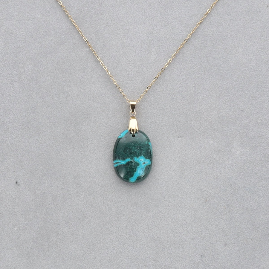 Malachite Chrysocolle percé 29
