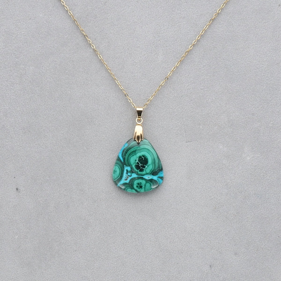 Malachite Chrysocolle percé 30