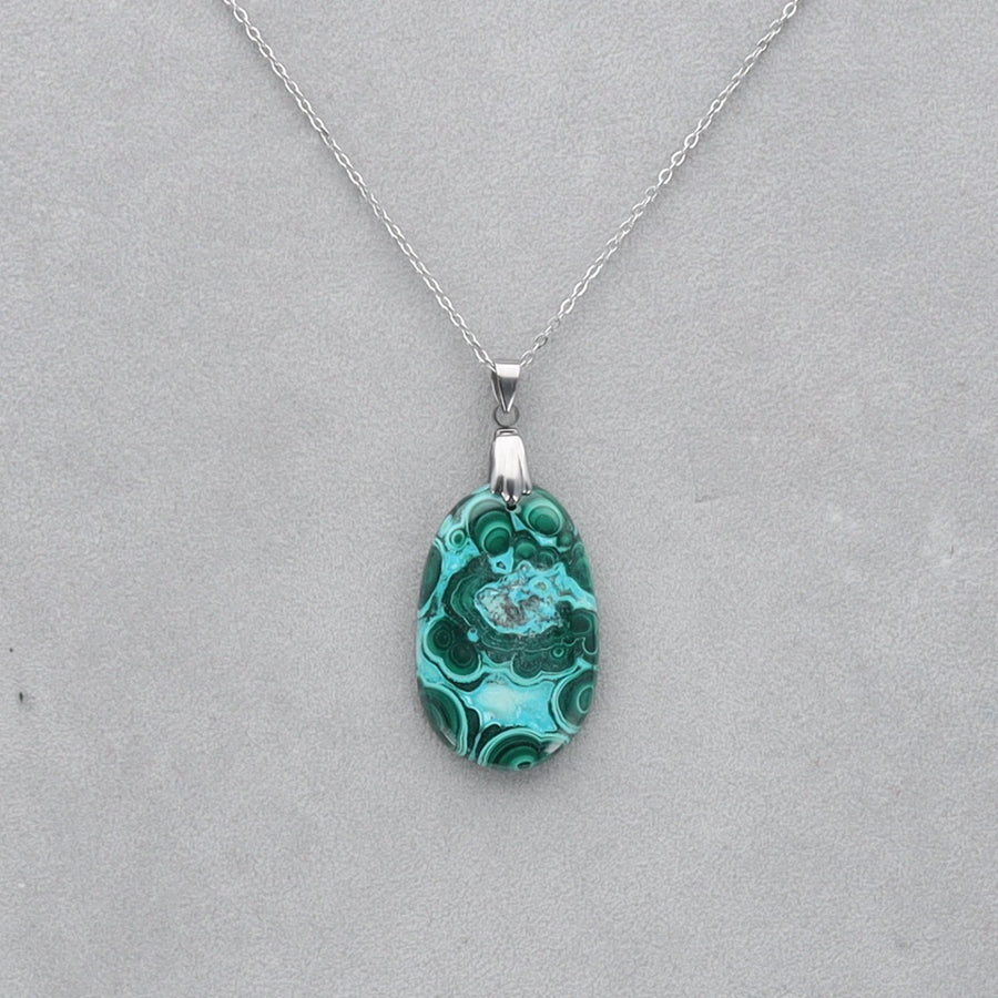 Malachite Chrysocolle percé 4