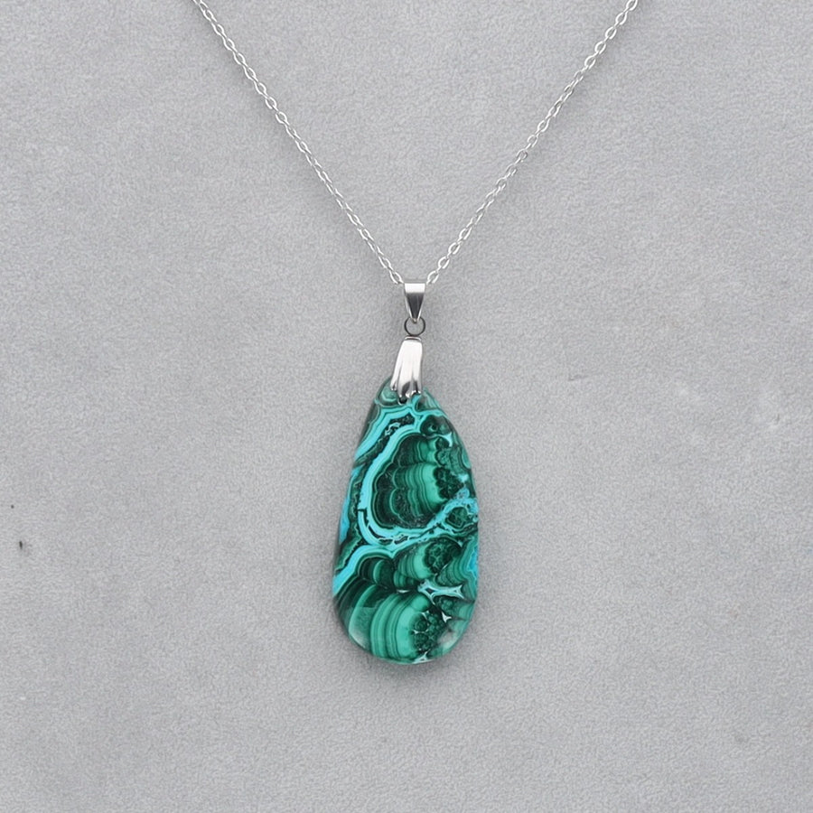 Malachite Chrysocolle percé 6