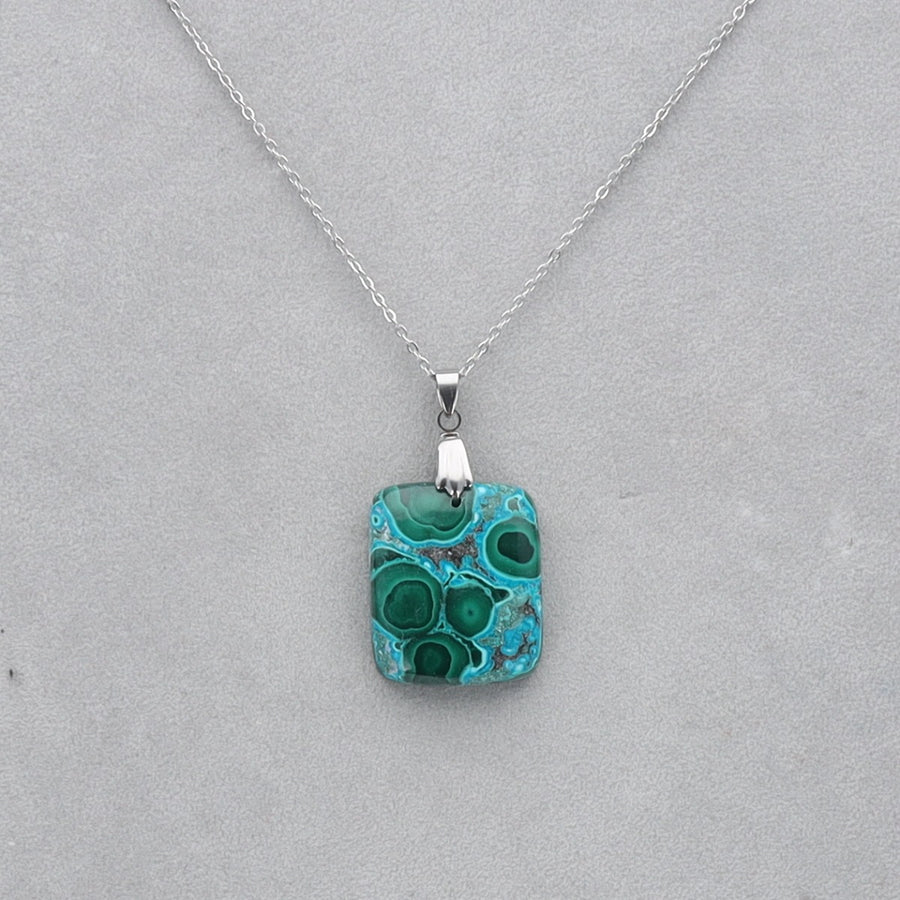 Malachite Chrysocolle percé 9