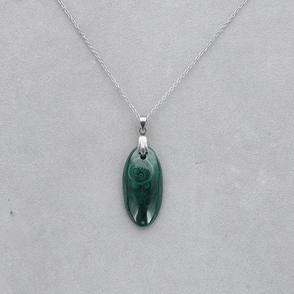 Malachite Cabochon percé 58