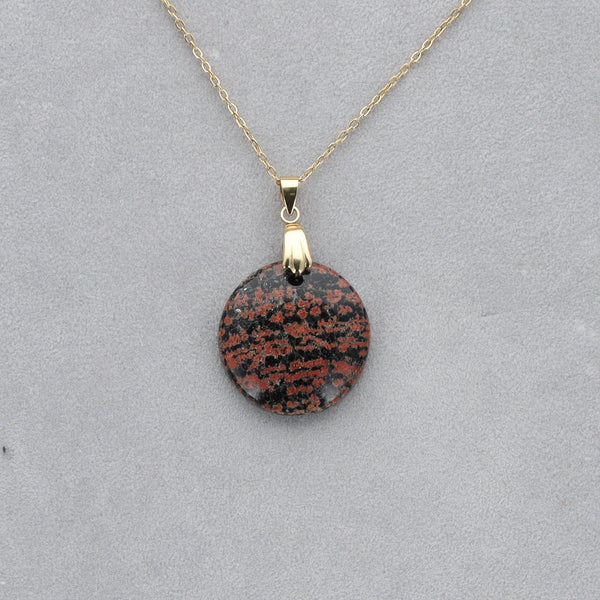 Obsidienne Acajou Cabochon percé 8