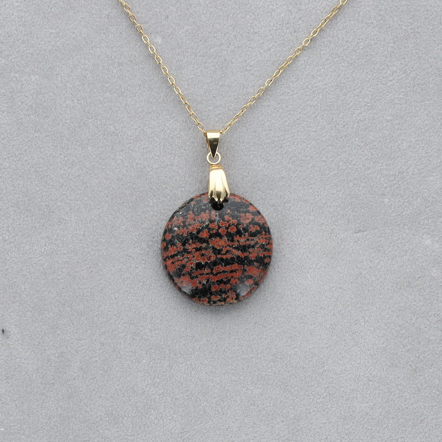 Obsidienne Acajou Cabochon percé 8