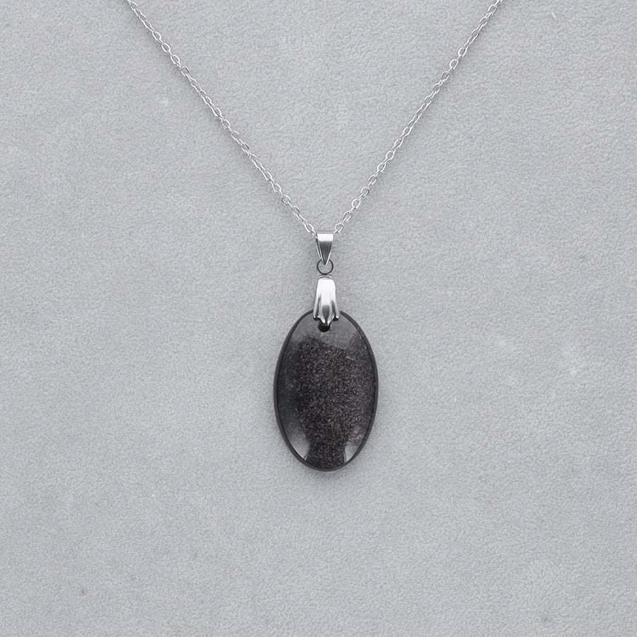 Obsidienne Argentée Cabochon percé 28