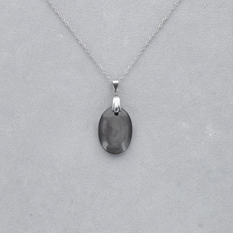 Obsidienne Argentée Cabochon percé 30