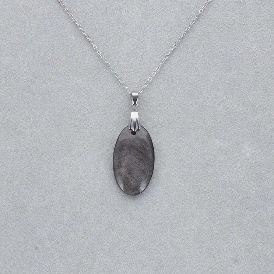 Obsidienne Argentée Cabochon percé 32