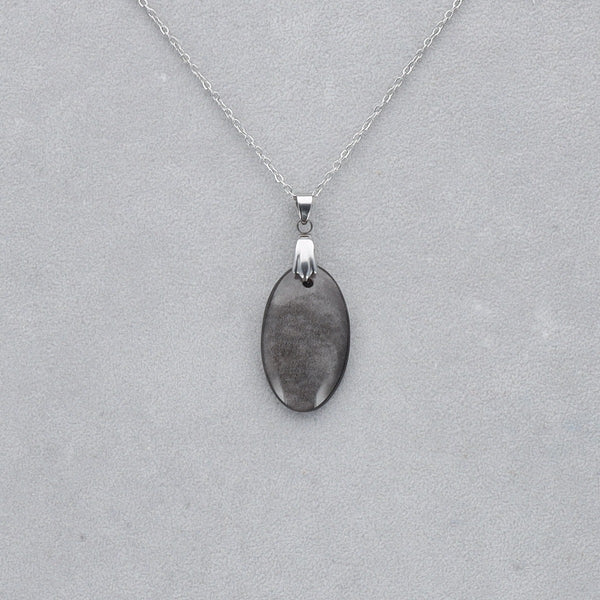 Obsidienne Argentée Cabochon percé 35