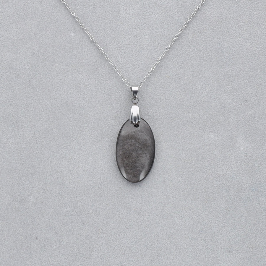 Obsidienne Argentée Cabochon percé 35