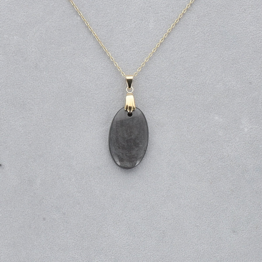 Obsidienne Argentée Cabochon percé 49