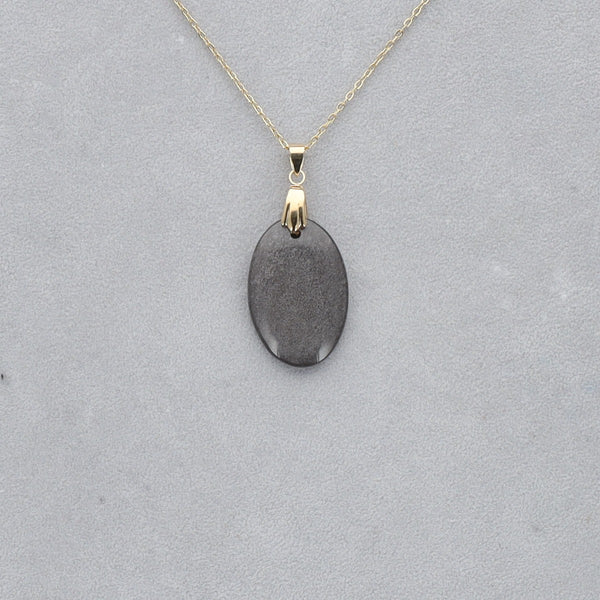 Obsidienne Argentée Cabochon percé 50