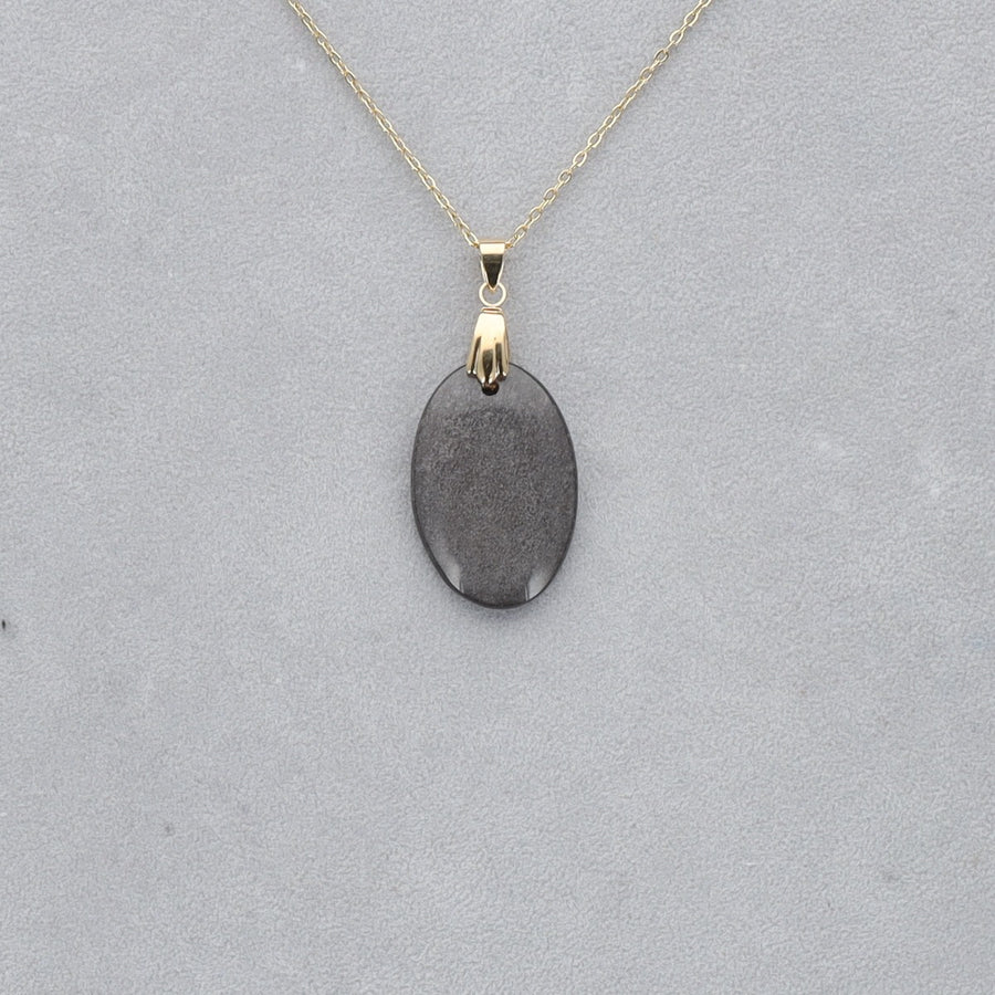 Obsidienne Argentée Cabochon percé 50