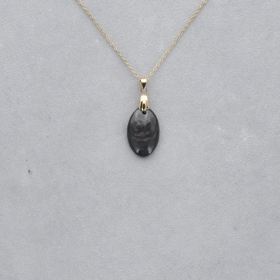 Obsidienne Argentée Cabochon percé 57
