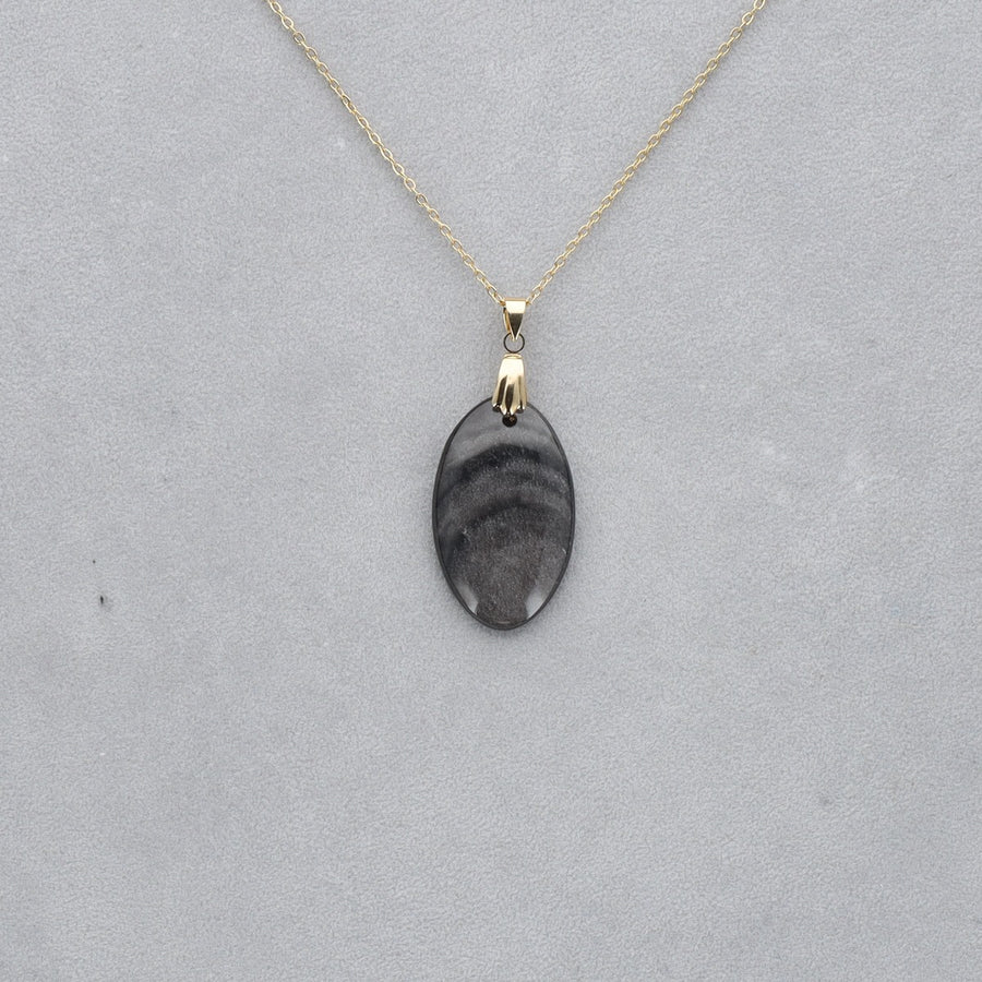 Obsidienne Argentée Cabochon percé 58