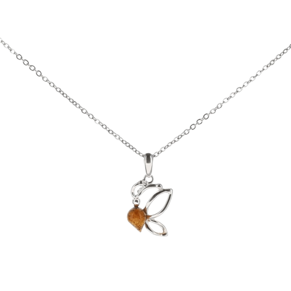Pendentif Ambre - Papillon