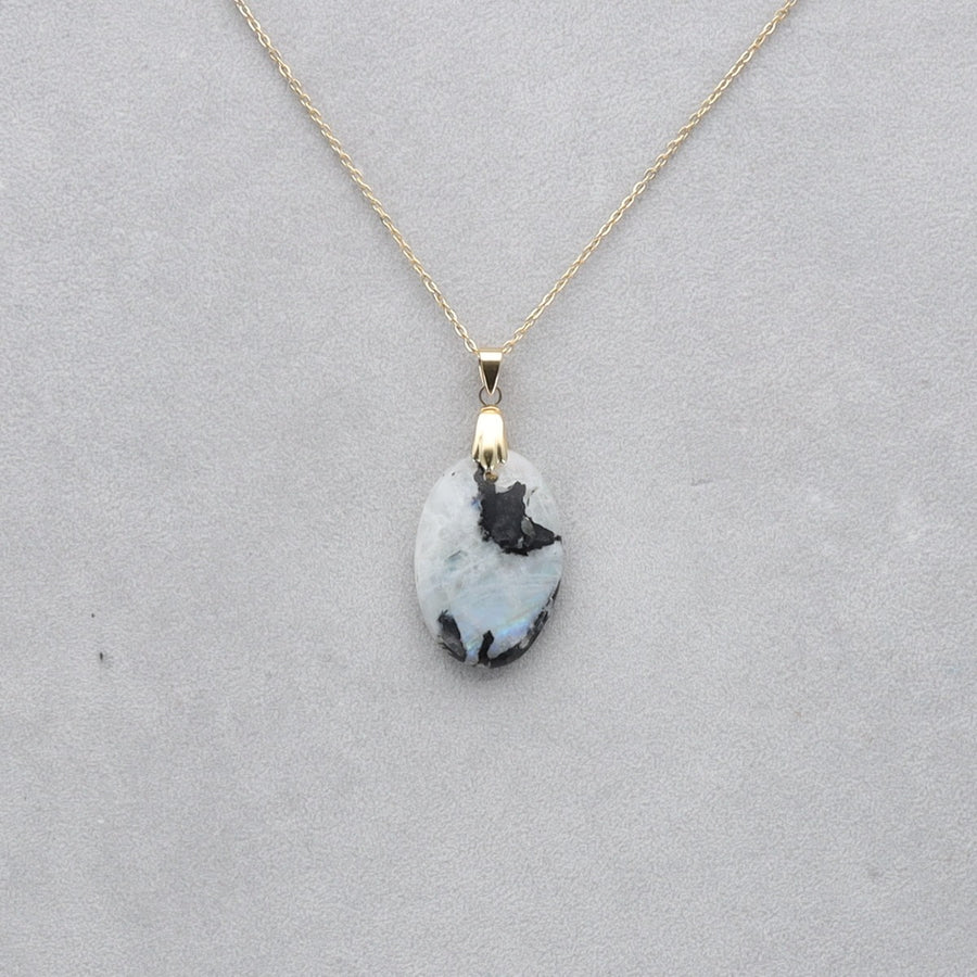 Pierre de Lune Tourmaline Cabochon percé 45
