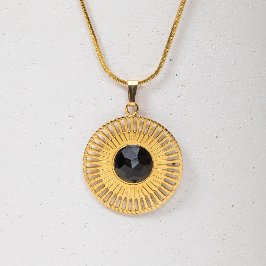 Collier Talia - Agate noire