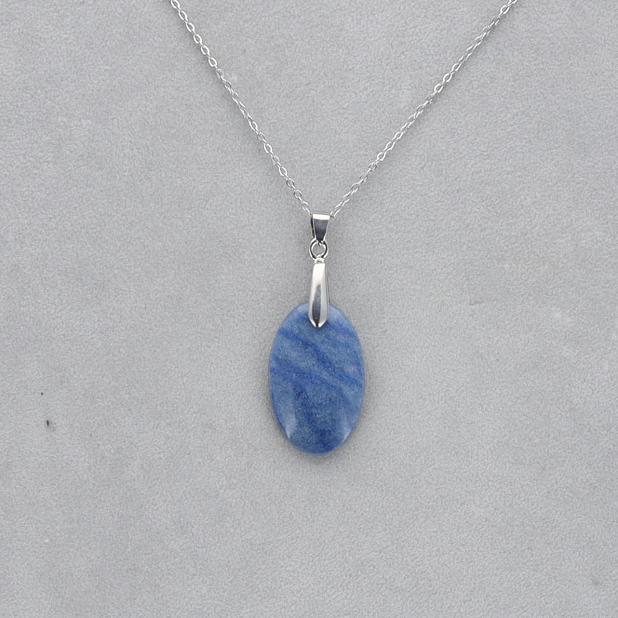 Quartz Bleu Cabochon percé 25