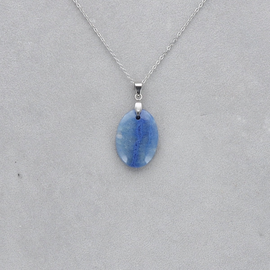 Quartz Bleu Cabochon percé 26