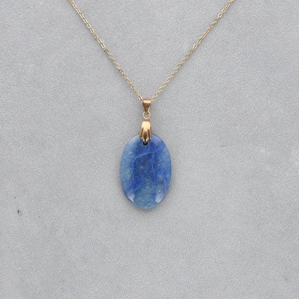 Quartz Bleu Cabochon percé 29