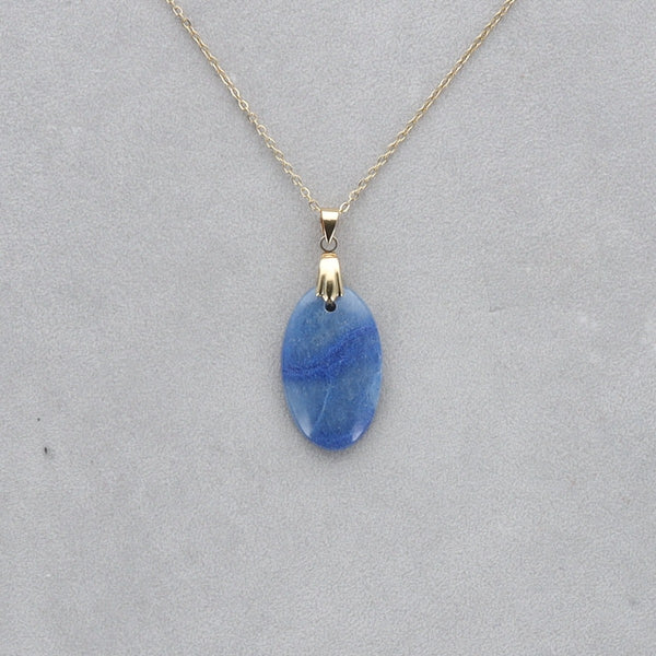 Quartz Bleu Cabochon percé 31