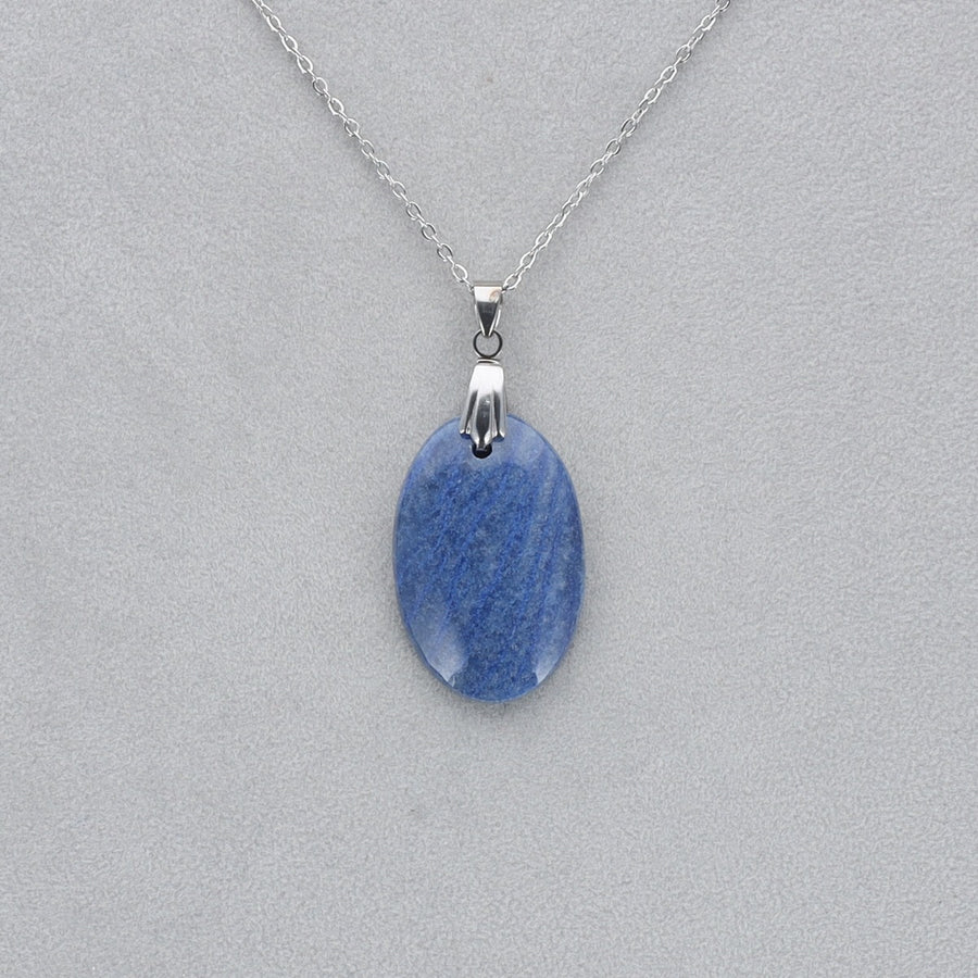 Quartz Bleu Cabochon percé 8
