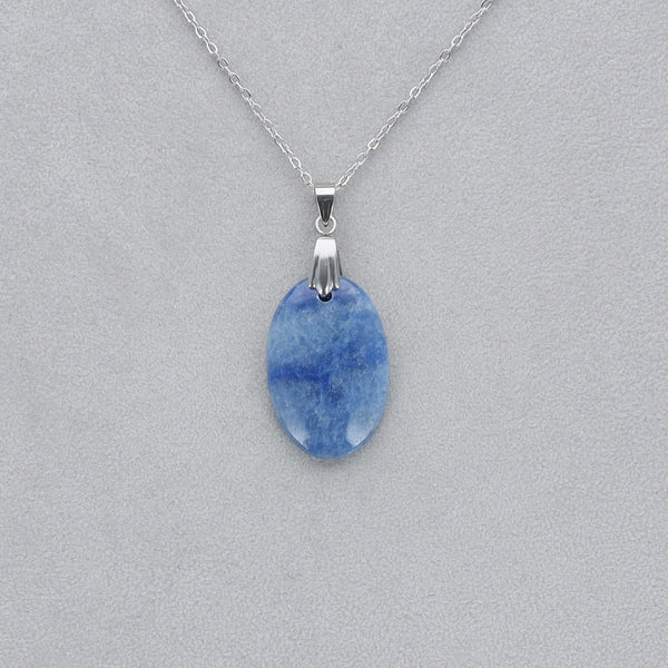 Quartz Bleu Cabochon percé 9