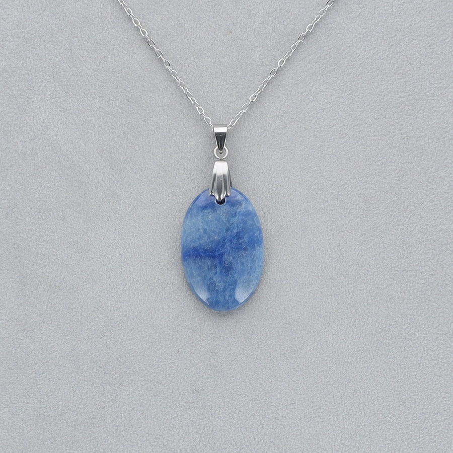 Quartz Bleu Cabochon percé 9