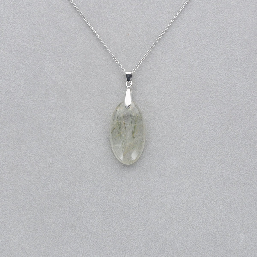 Quartz vert Rutile percé 15