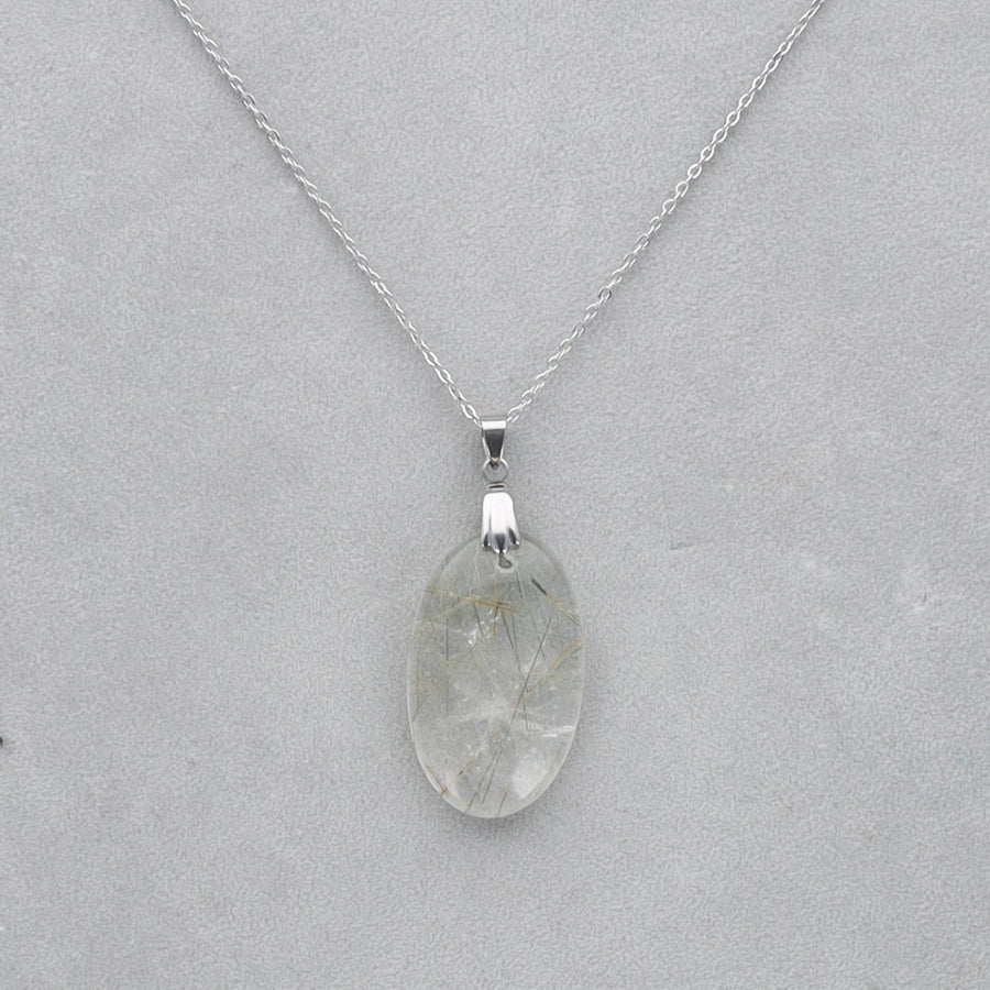 Quartz vert Rutile percé 22