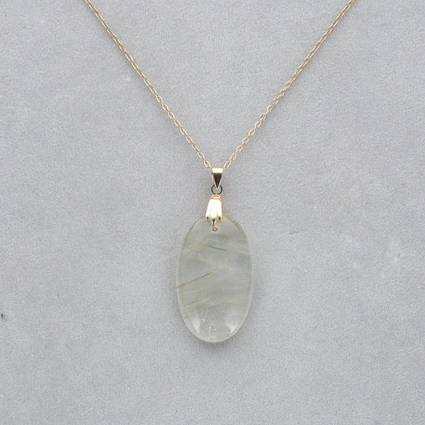 Quartz vert Rutile percé 23