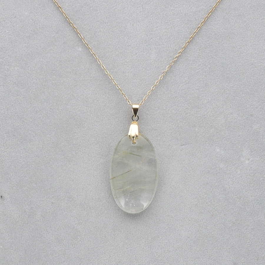 Quartz vert Rutile percé 23