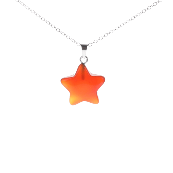 Pendentif étoile Asteri - Agate Rouge Cornaline  (DB)