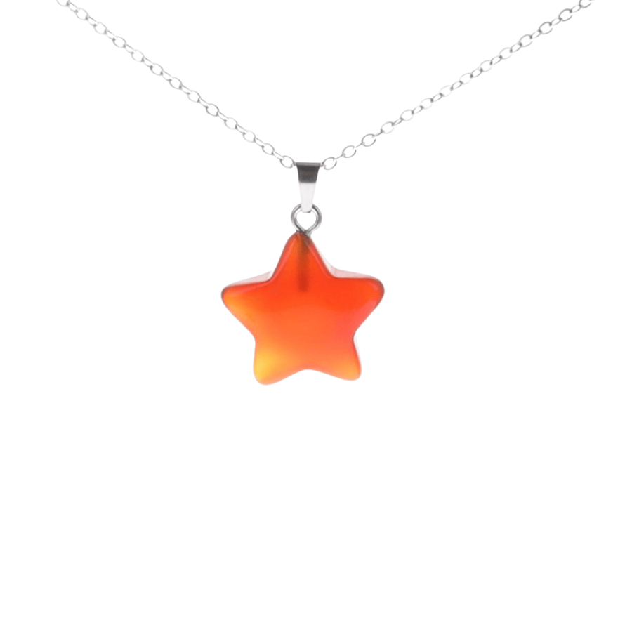 Pendentif étoile Asteri - Agate Rouge Cornaline  (DB)