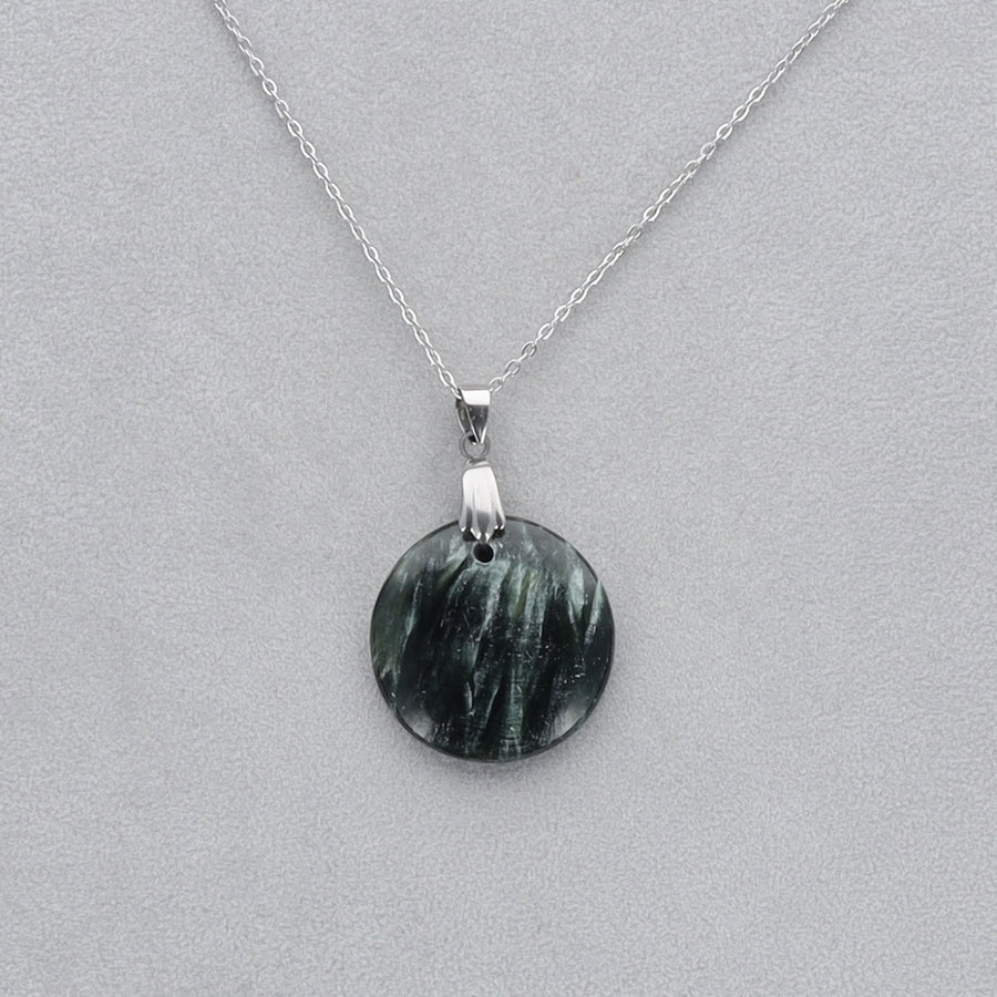 Séraphinite Cabochon percé 36