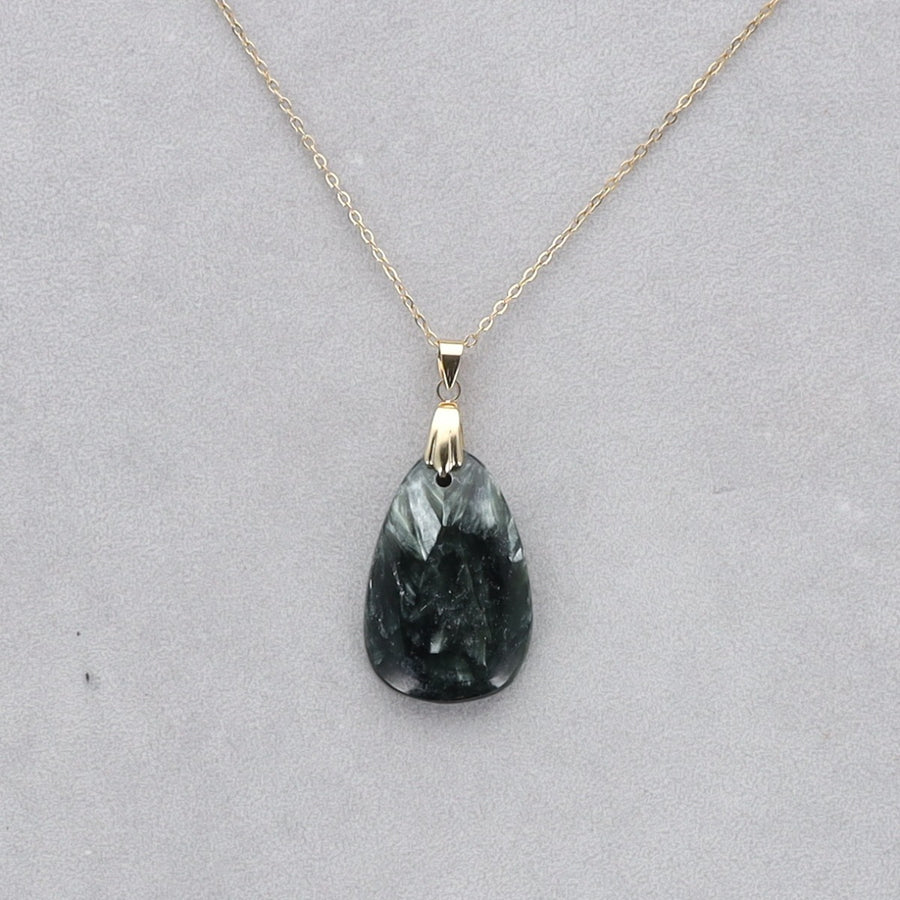 Séraphinite Cabochon percé 46