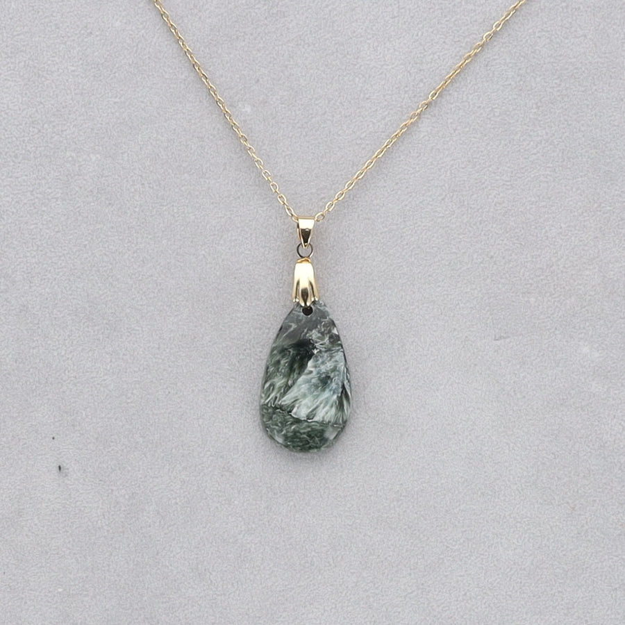 Séraphinite Cabochon percé 48