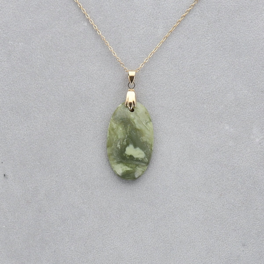 Serpentine Cabochon percé 15