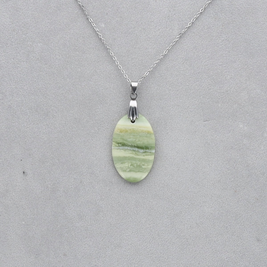 Serpentine Cabochon percé 20
