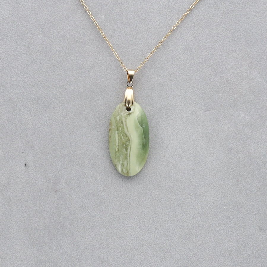 Serpentine Cabochon percé 24