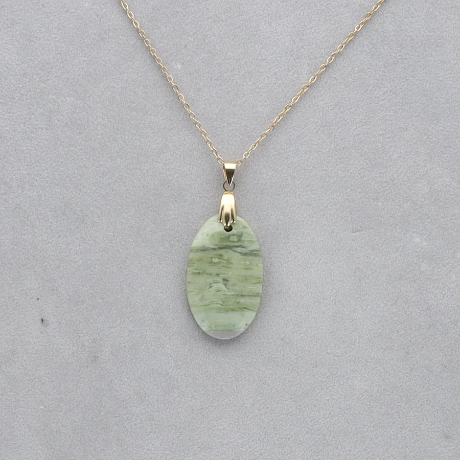 Serpentine Cabochon percé 27
