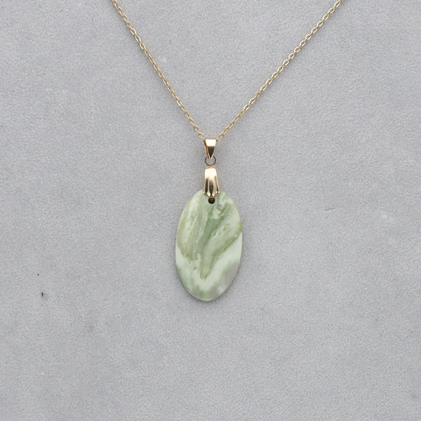Serpentine Cabochon percé 28