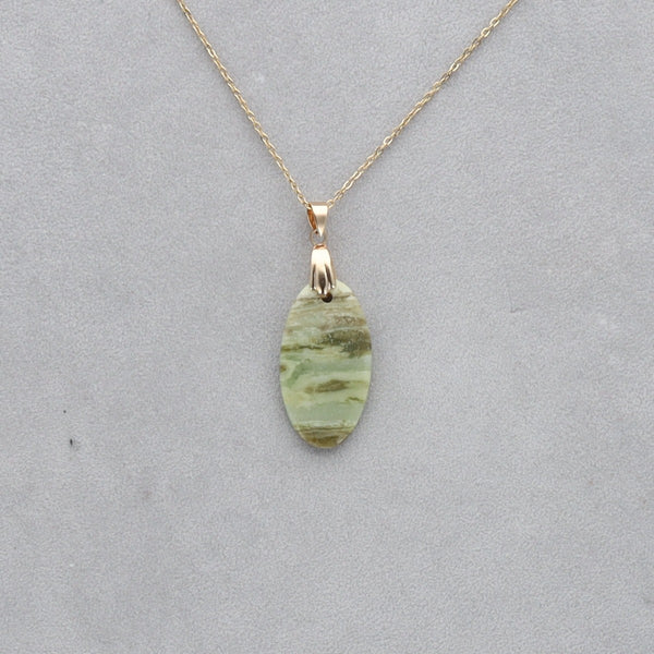 Serpentine Cabochon percé 30