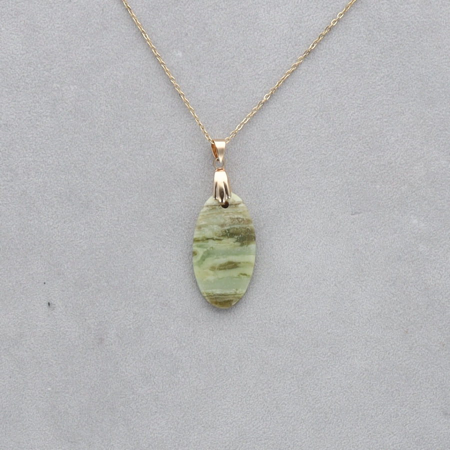 Serpentine Cabochon percé 30