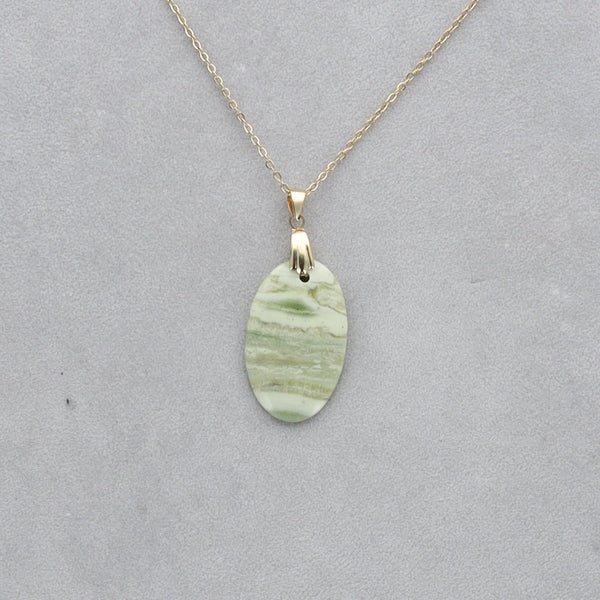 Serpentine Cabochon percé 31