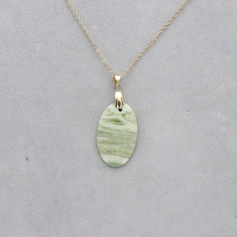 Serpentine Cabochon percé 31