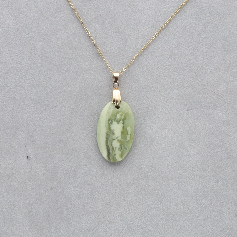 Serpentine Cabochon percé 32