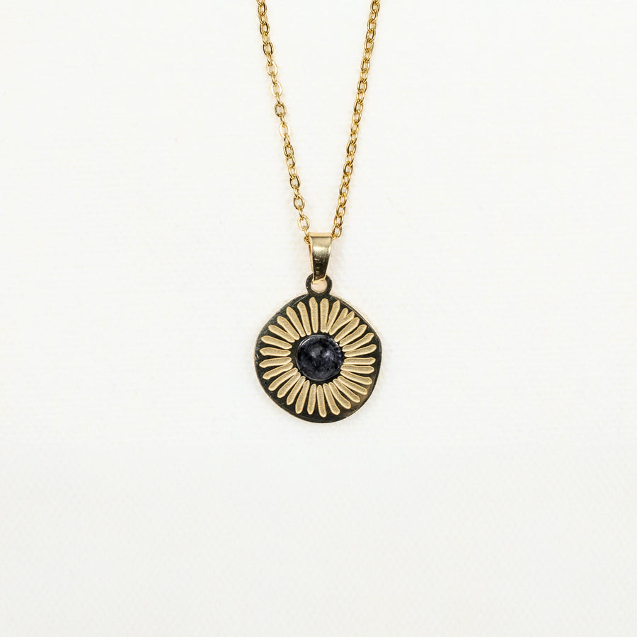 Pendentif Sol - Agate noire
